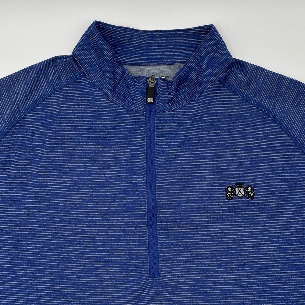 Ahead USA Golf 1/4 Zip Pullover Men's XL Blue Space Dye Performance Sweatshirt